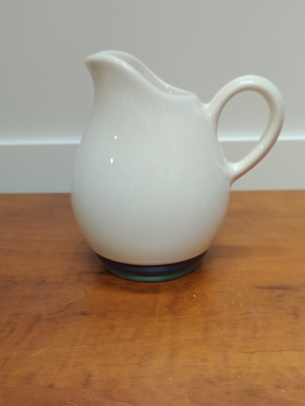 Pfaltzgraff Stoneware Creamer with Purple-Green Band Base